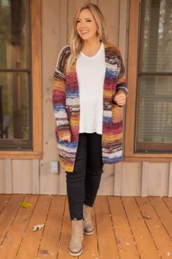 By The Way Cardigan, Burgundy Multi -Chic Soul Store 5E1A7332 6d716845 98c2 4c47 a233 48c089db2c9b