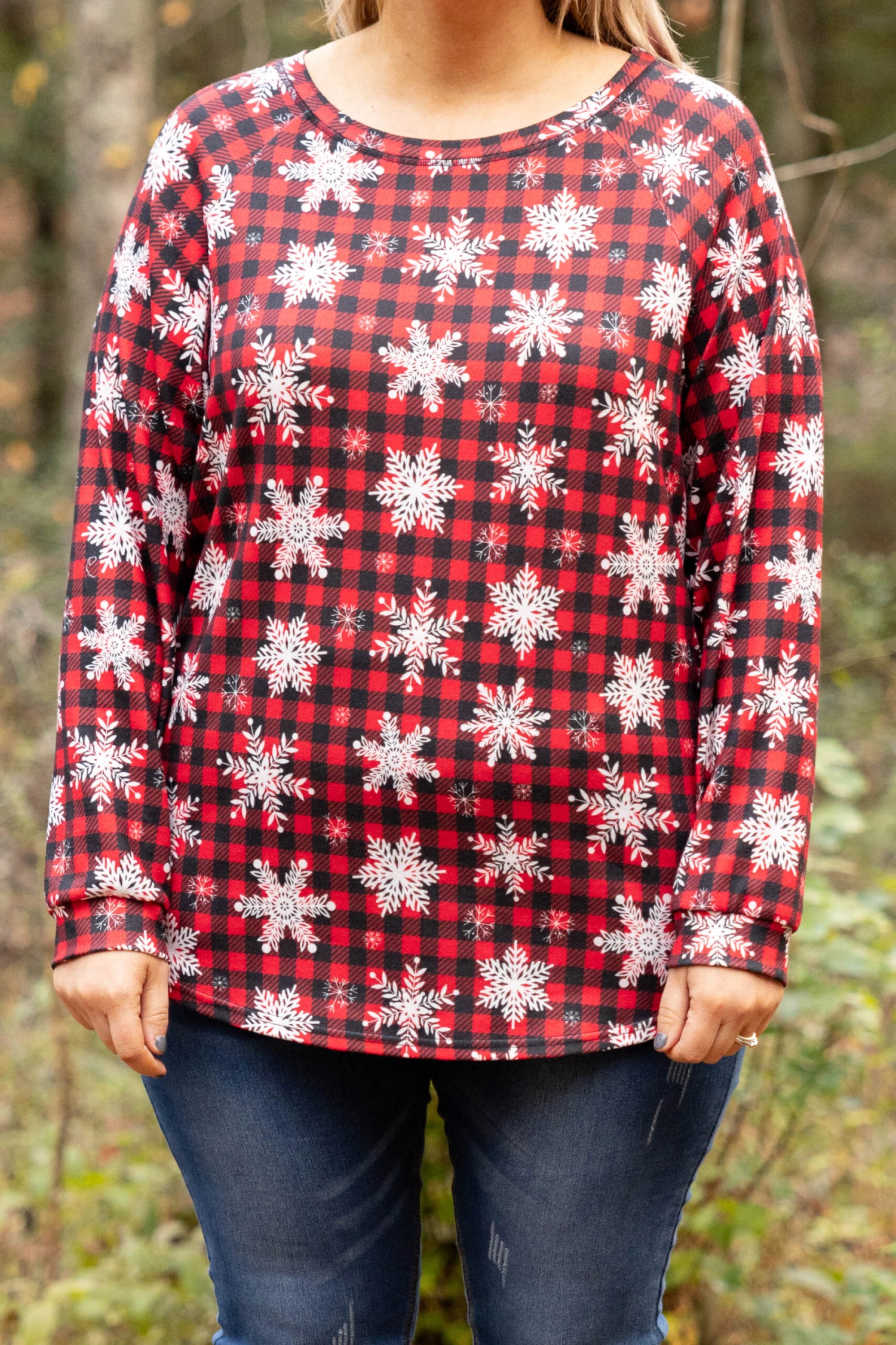 Curved Hem Slouchy Dolman Tunic, Festive Red 8 Curved Hem Slouchy Dolman Tunic, Festive Red - Image 6