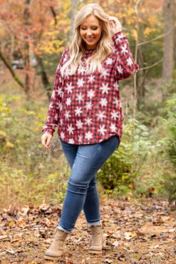 Curved Hem Slouchy Dolman Tunic, Festive Red 14 Curved Hem Slouchy Dolman Tunic, Festive Red -Chic Soul Store 5E1A7625