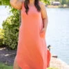But First Wine Maxi Dress, Deep Coral -Chic Soul Store 5E1A7638 PRODUCT