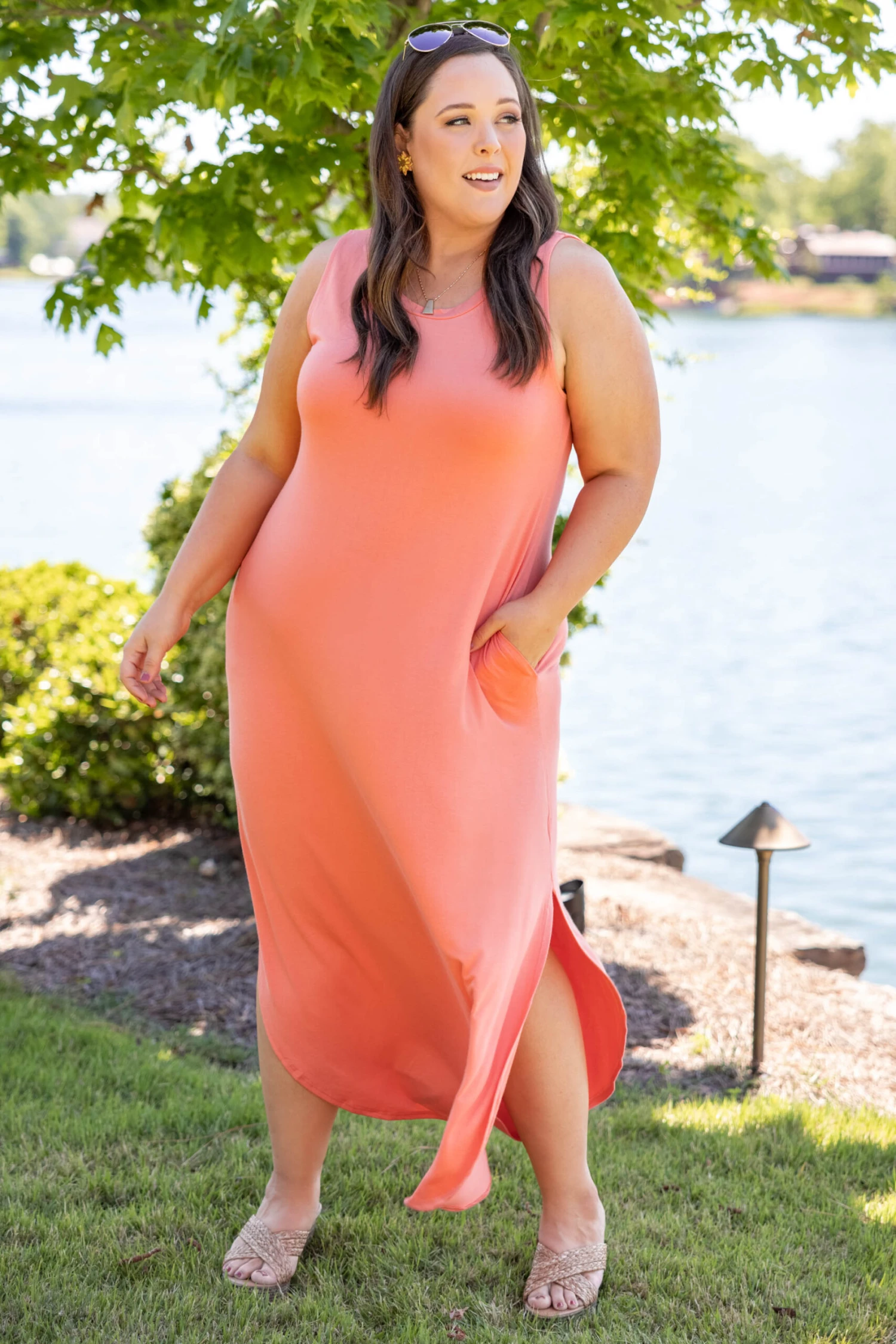But First Wine Maxi Dress, Deep Coral 5 But First Wine Maxi Dress, Deep Coral - Image 3