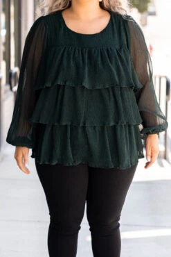 Pure Ambition Blouse, Hunter Green -Chic Soul Store 5E1A7672
