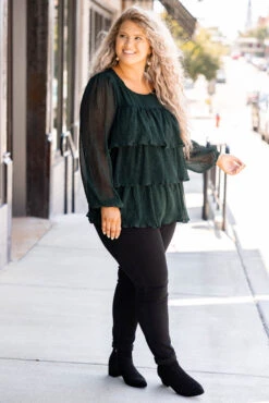 Pure Ambition Blouse, Hunter Green -Chic Soul Store 5E1A7676