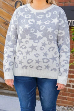 Making Moves Up As I Go Sweater, Gray/Ivory 11 Making Moves Up As I Go Sweater, Gray/Ivory -Chic Soul Store 5E1A8396