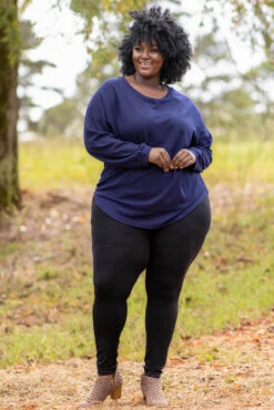 Curved Hem Slouchy Dolman Tunic, Navy Thermal 14 Curved Hem Slouchy Dolman Tunic, Navy Thermal -Chic Soul Store 5E1A9212 2