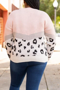 Never Miss A Beat Sweater, Blush/Ivory -Chic Soul Store 5E1A9257