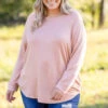 Curved Hem Slouchy Dolman Tunic, Blush Fleece 2 Curved Hem Slouchy Dolman Tunic, Blush Fleece -Chic Soul Store 5E1A9259 Edit