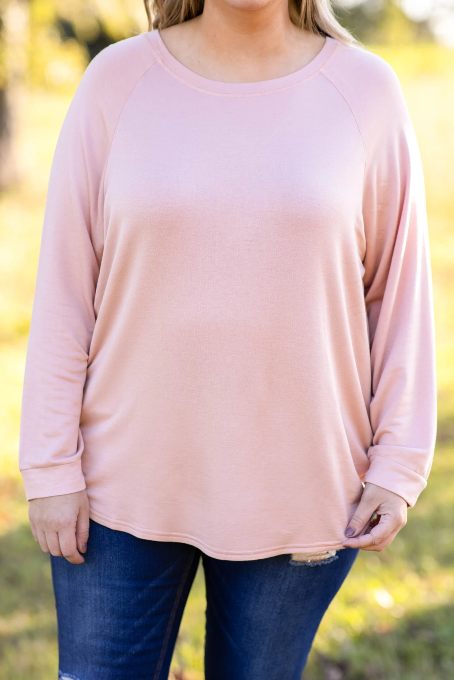 Curved Hem Slouchy Dolman Tunic, Blush Fleece 7 Curved Hem Slouchy Dolman Tunic, Blush Fleece - Image 5