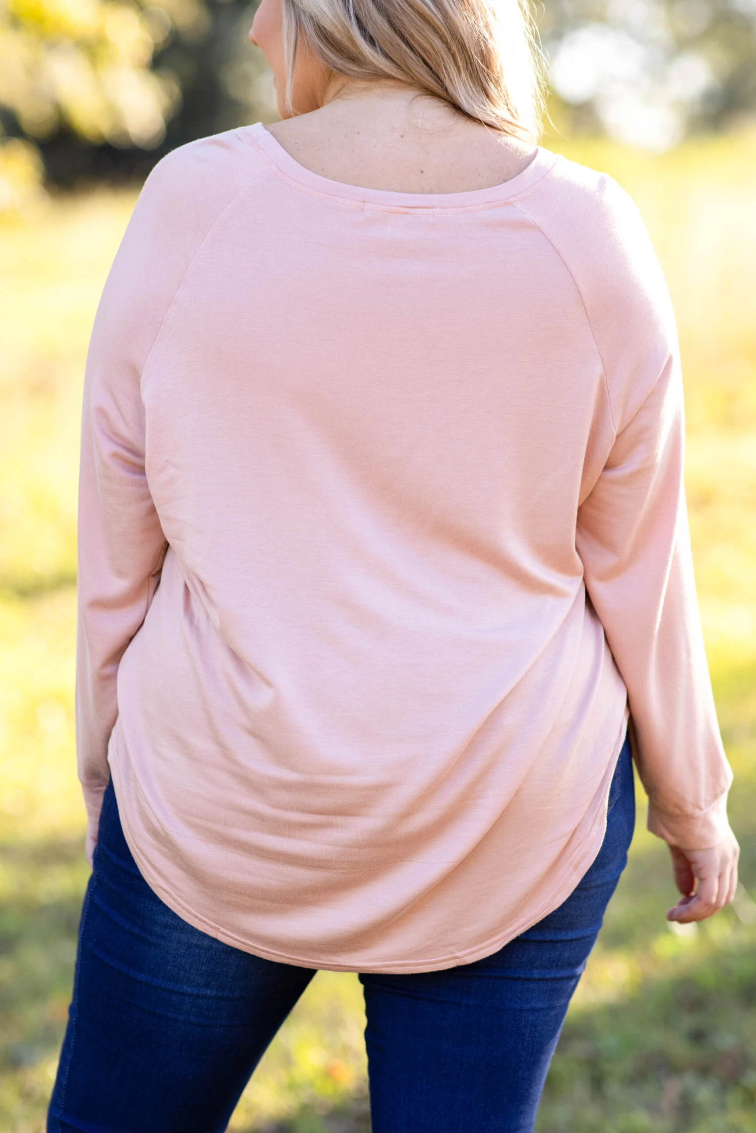 Curved Hem Slouchy Dolman Tunic, Blush Fleece 8 Curved Hem Slouchy Dolman Tunic, Blush Fleece - Image 6