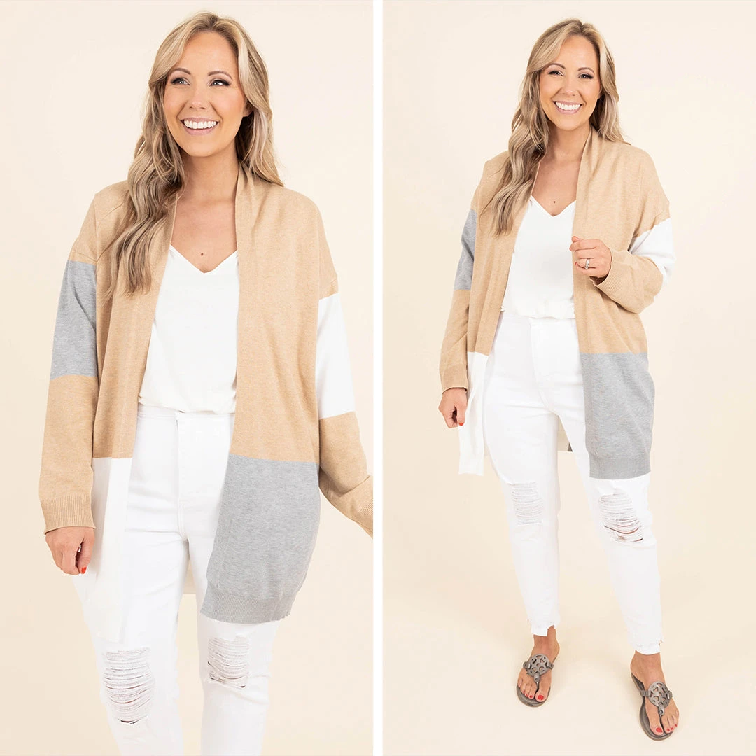 Setting Standards Cardigan, Oatmeal 8 Setting Standards Cardigan, Oatmeal - Image 6