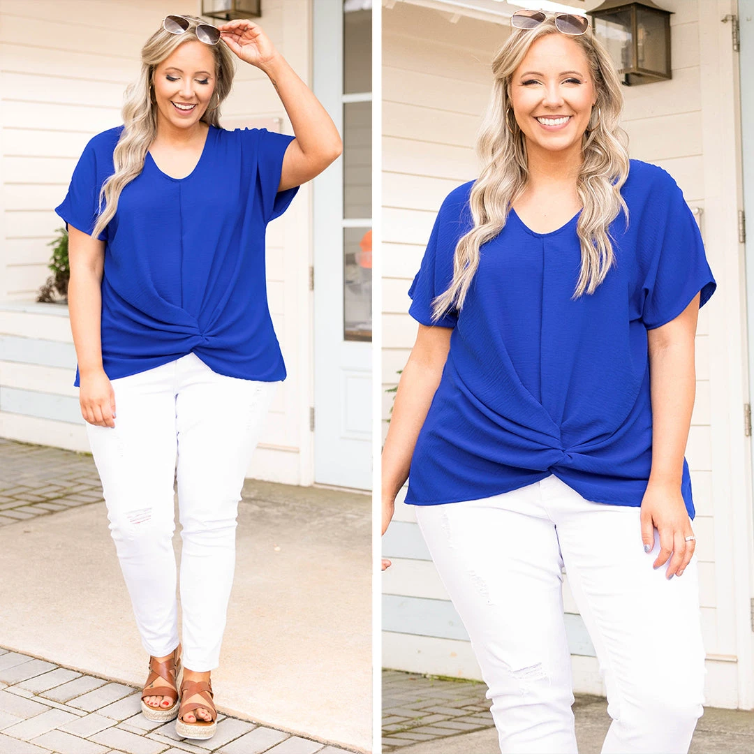 Hiding My Heart Blouse, Royal Blue 8 Hiding My Heart Blouse, Royal Blue - Image 6