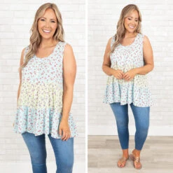 Garden Melodies Top, Baby Blue Yellow -Chic Soul Store 5 62dcce8e 315c 41f5 bcb8 df7feb65866a