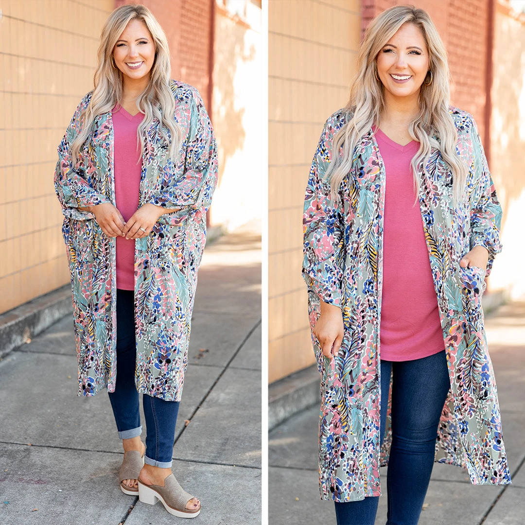 Maldives Moment Kimono, Sage 8 Maldives Moment Kimono, Sage - Image 6