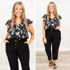Blooming Flowers Top, Black Combo -Chic Soul Store 5 9107f721 2e93 46e1 a6c9 3dd8d7a20c55