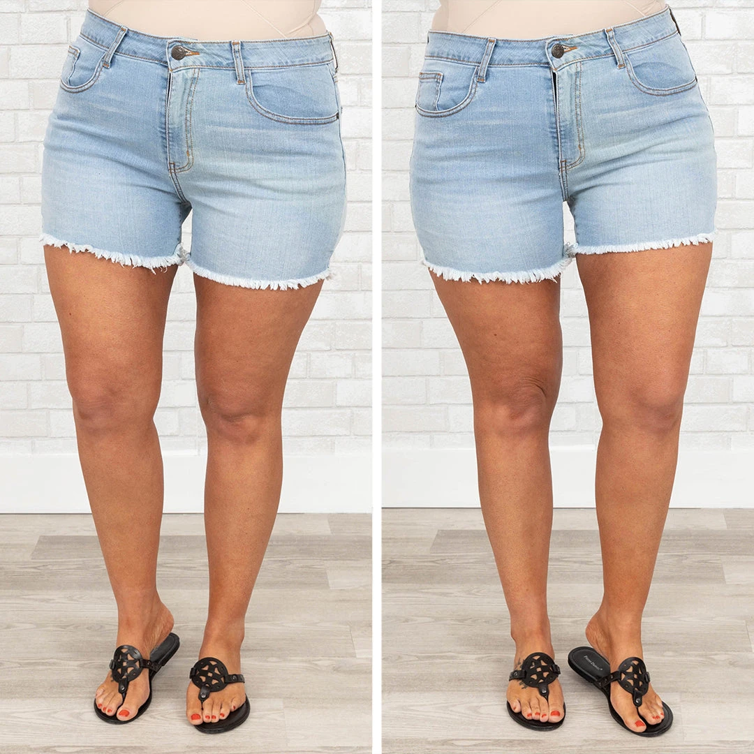 Fun And Games Shorts, Light Wash 8 Fun And Games Shorts, Light Wash - Image 6