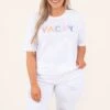 Summer Vacay Tee, White-Pink -Chic Soul Store 6 11 11091
