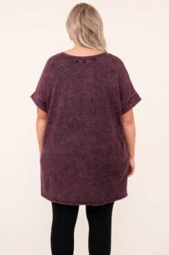 Comfy Travels Top, Dark Burgundy Mineral Wash -Chic Soul Store 6 25 11602