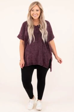 Comfy Travels Top, Dark Burgundy Mineral Wash -Chic Soul Store 6 25 11605 99705255 7170 425c a9c0 6778ad816282