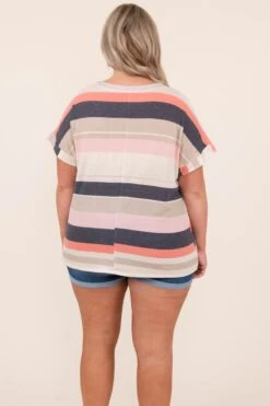 Drowning In The Night Top, Navy-Pink -Chic Soul Store 6 4 10500