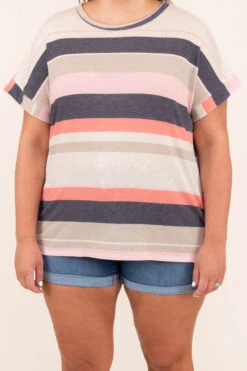Drowning In The Night Top, Navy-Pink -Chic Soul Store 6 4 10501