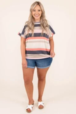Drowning In The Night Top, Navy-Pink -Chic Soul Store 6 4 10504