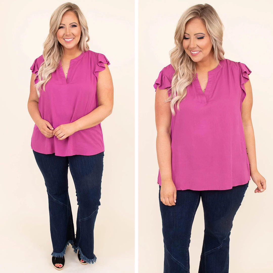 Straight From You Blouse, Plum 8 Straight From You Blouse, Plum - Image 6