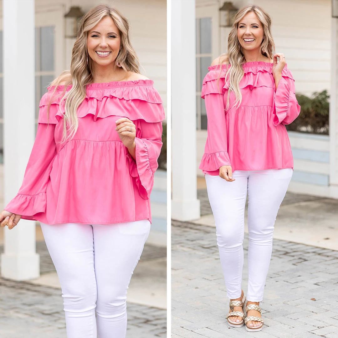 Tell Me Tell Me Top, Fuchsia 8 Tell Me Tell Me Top, Fuchsia - Image 6