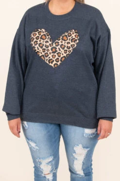 Leopard Heart Sweatshirt, Heather Gray 11 Leopard Heart Sweatshirt, Heather Gray -Chic Soul Store 7 21 12590 Edit