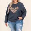 Leopard Heart Sweatshirt, Heather Gray -Chic Soul Store 7 21 12593 Edit