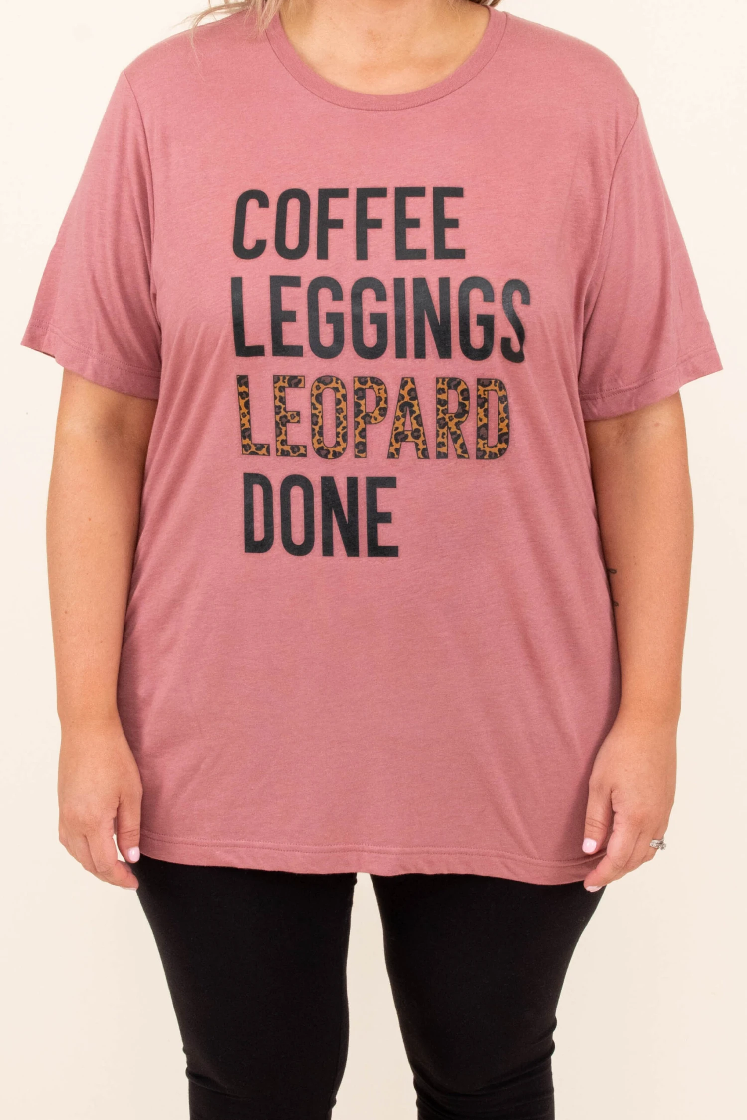 Coffee, Leggings & Leopard Tee, Mauve 6 Coffee, Leggings & Leopard Tee, Mauve - Image 4