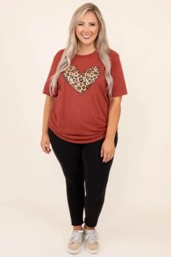 Leopard Heart Tee, Rust -Chic Soul Store 7 27 12824 Edit