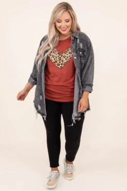 Leopard Heart Tee, Rust -Chic Soul Store 7 27 12829 Edit
