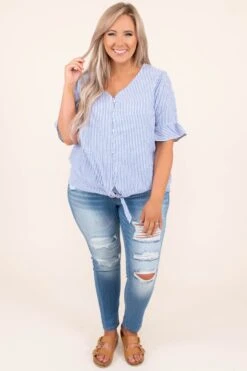 Jail House Rock Top, Blue -Chic Soul Store 7 7 12058