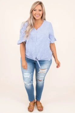 Jail House Rock Top, Blue -Chic Soul Store 7 7 12059