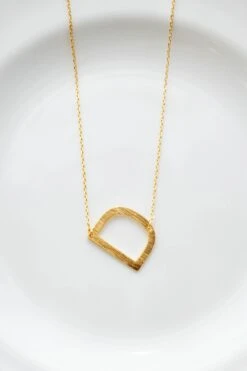 Hi My Name Is Necklace, D Gold