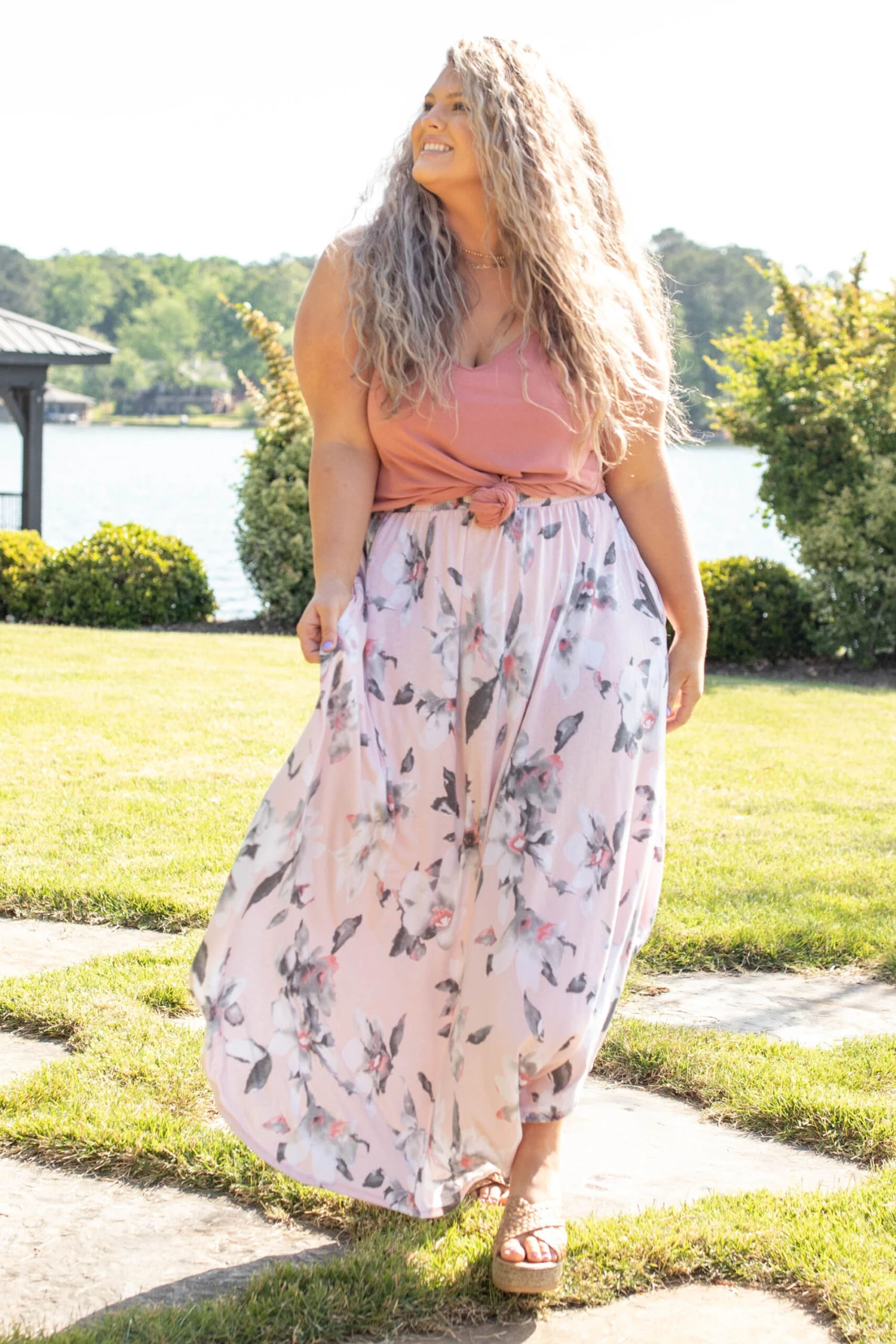 Along The Bay Maxi Skirt, Blush 4 Along The Bay Maxi Skirt, Blush - Image 2