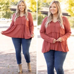 When I Look In Your Eyes Top, Brick -Chic Soul Store 7 176ae4eb 1d6f 4c42 ab0f 40100245cd1d