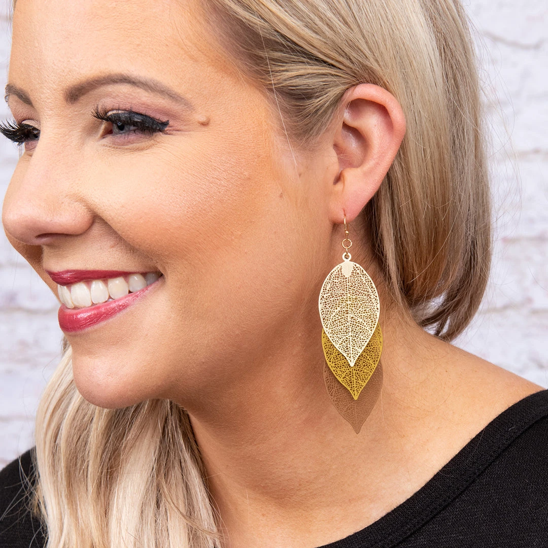 Autumn Leaves Earrings, Brown-Multi 7 Autumn Leaves Earrings, Brown-Multi - Image 5