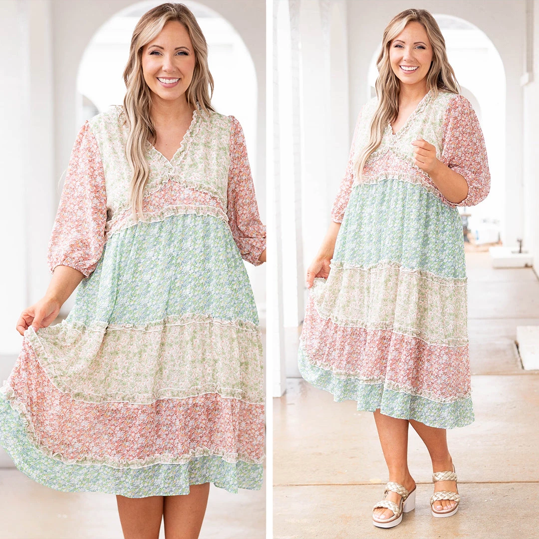 Perfect Gardens Dress, Pink Multi 8 Perfect Gardens Dress, Pink Multi - Image 6