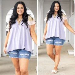 Happy Habits Top, Lavender/Cream -Chic Soul Store 7 a53b9623 b61e 4594 b822 0872353134c9