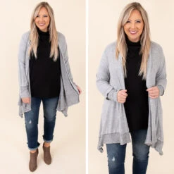Chasing After You Cardigan, Heather Gray -Chic Soul Store 7 be4ee4c8 2d4e 45d3 abc9 1e65d5b60eea