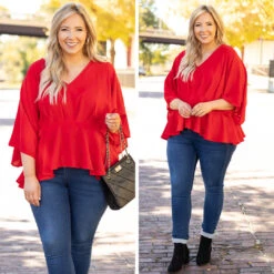 A Cool Flow Blouse, Red -Chic Soul Store 7 ce2f3995 8411 46ca 85f5 9b5810febb27