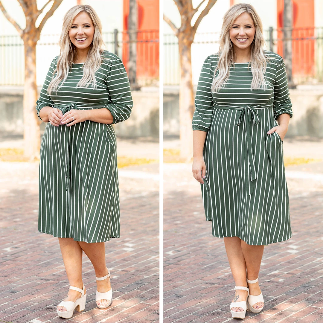 Holding Hands On The Boardwalk Dress, Olive 8 Holding Hands On The Boardwalk Dress, Olive - Image 6