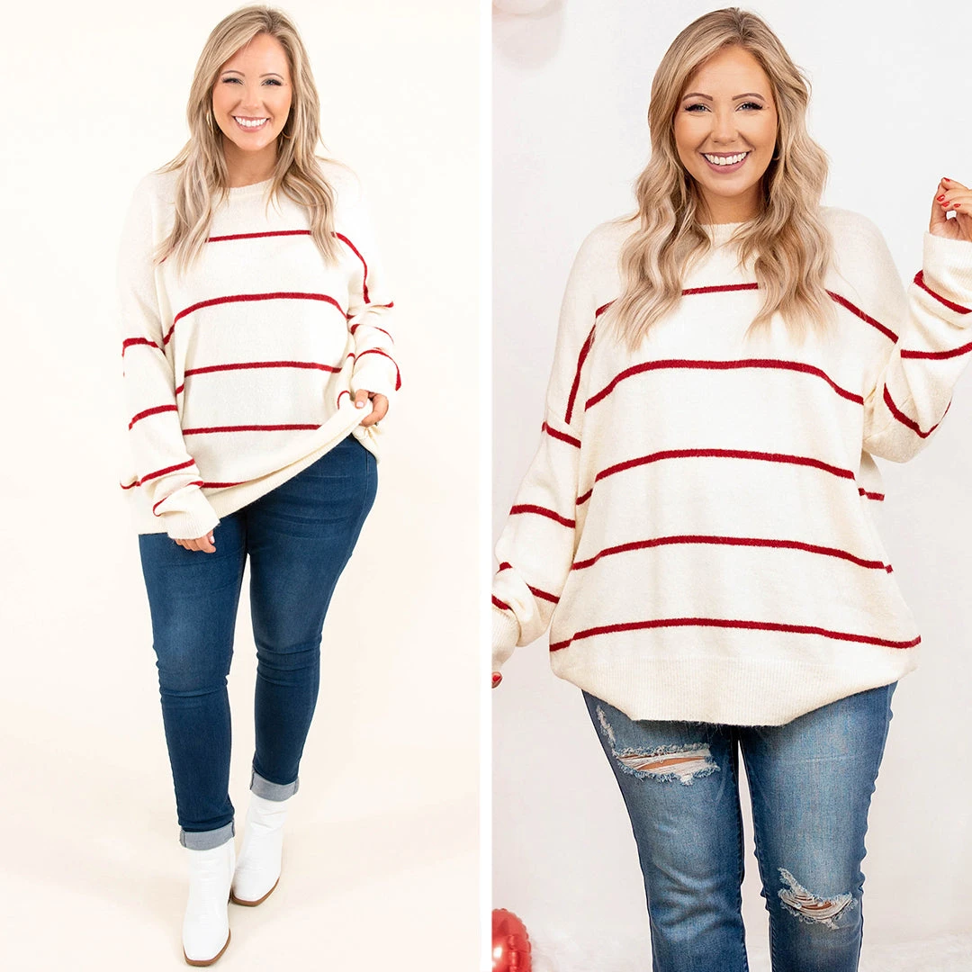 Slumber Party Sweater, White-Red 9 Slumber Party Sweater, White-Red - Image 7