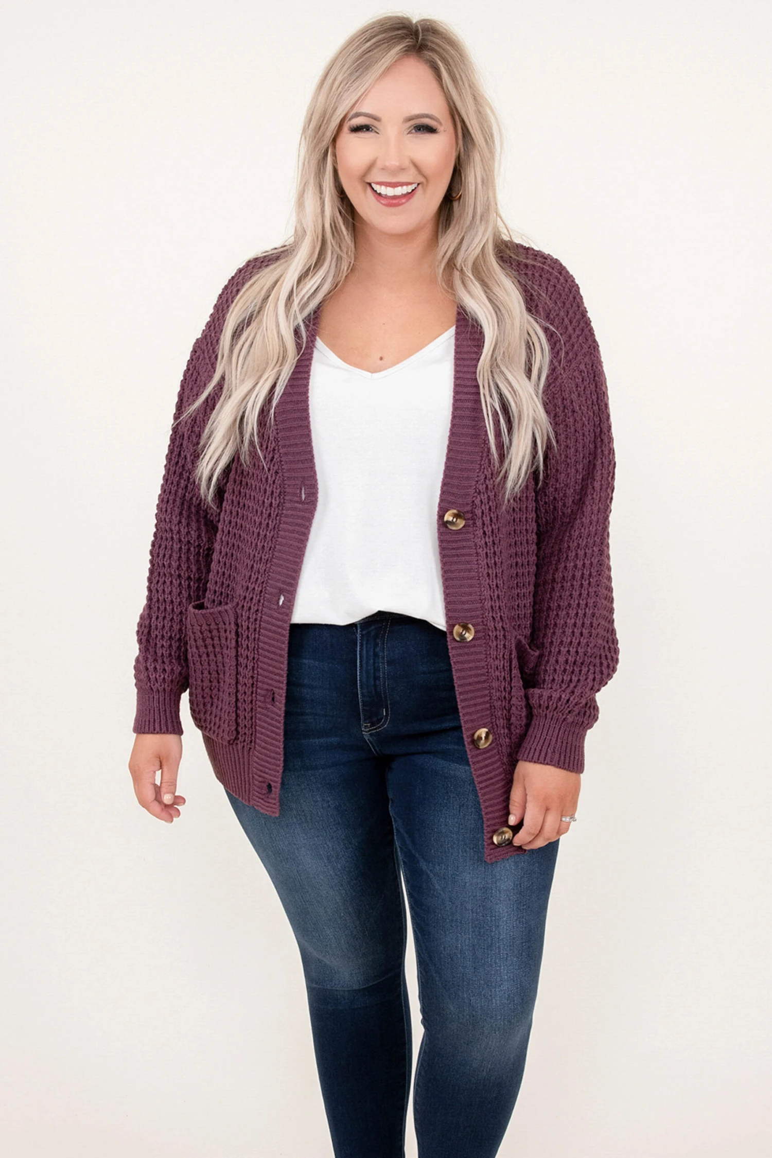 Just Throw It On Cardigan, Eggplant 3 Just Throw It On Cardigan, Eggplant