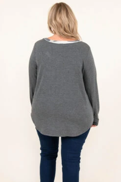 The Place Where Nobody Else Goes Top, Charcoal -Chic Soul Store 8 13 13660