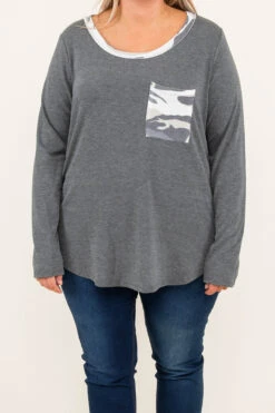 The Place Where Nobody Else Goes Top, Charcoal -Chic Soul Store 8 13 13661