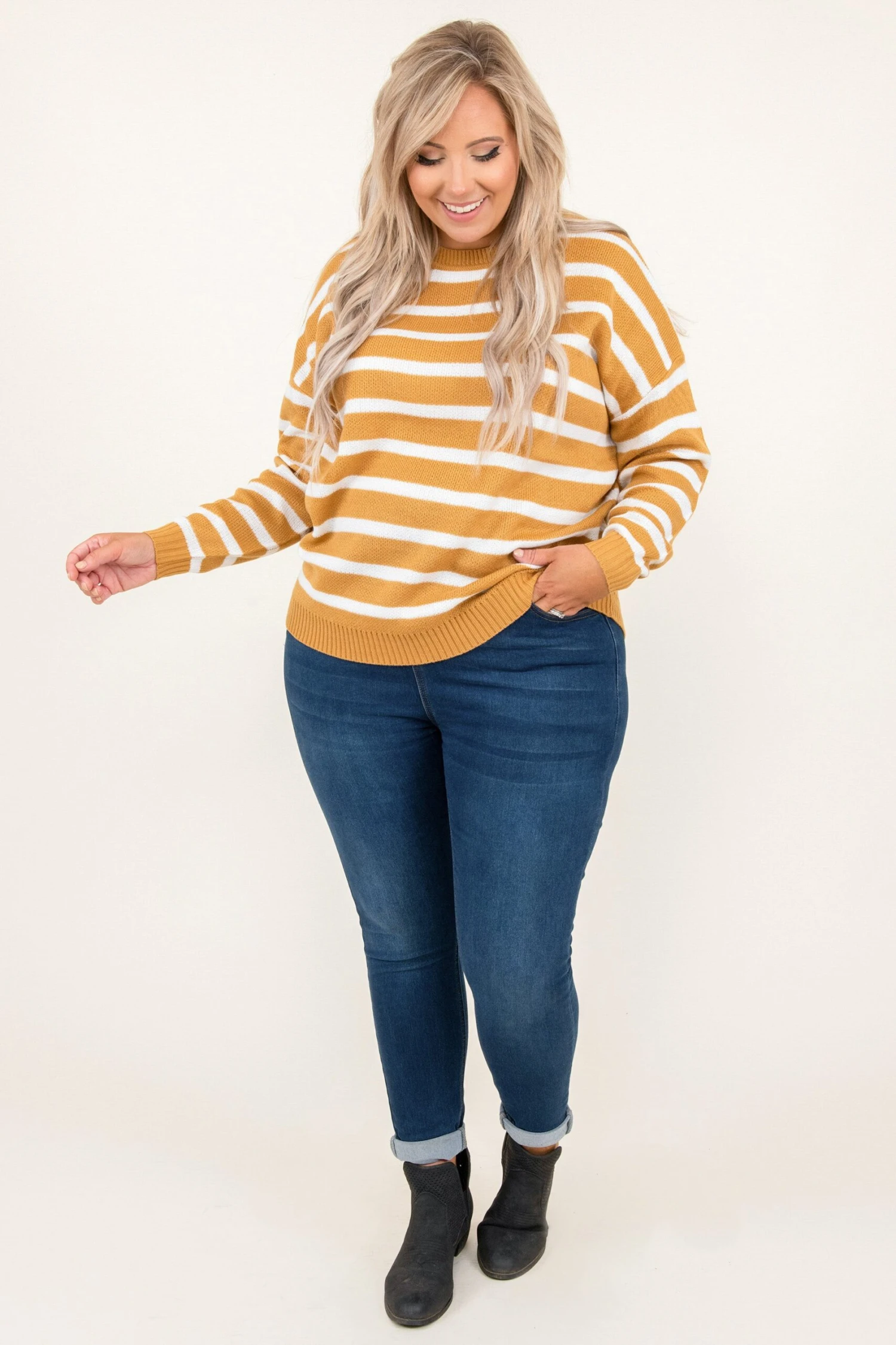 Piece Of Mind Sweater, Mustard 4 Piece Of Mind Sweater, Mustard - Image 2