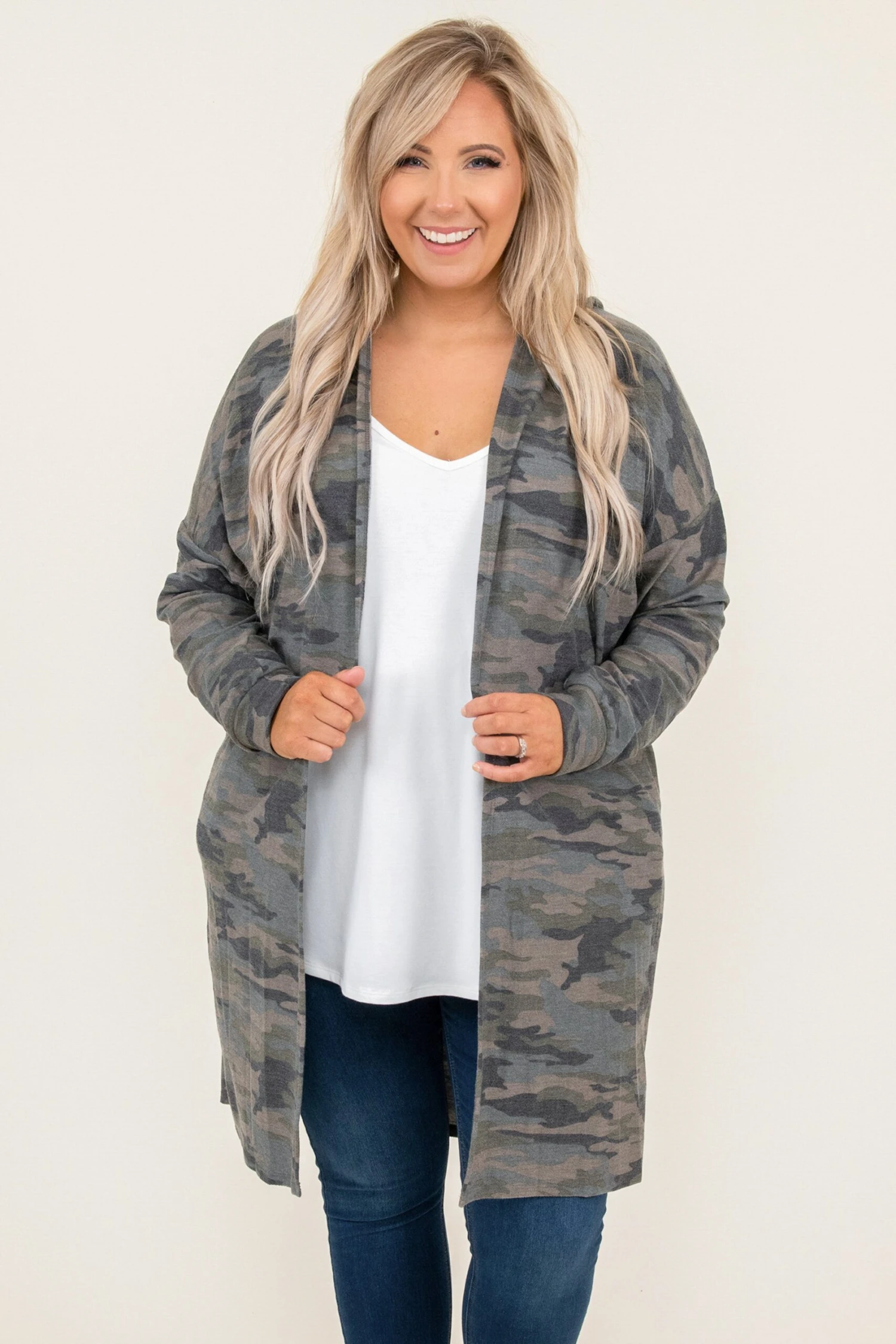Pop Back In Cardigan, Camo Print 3 Pop Back In Cardigan, Camo Print