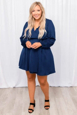 Glam Doll Dress, Navy -Chic Soul Store 8 18 14072